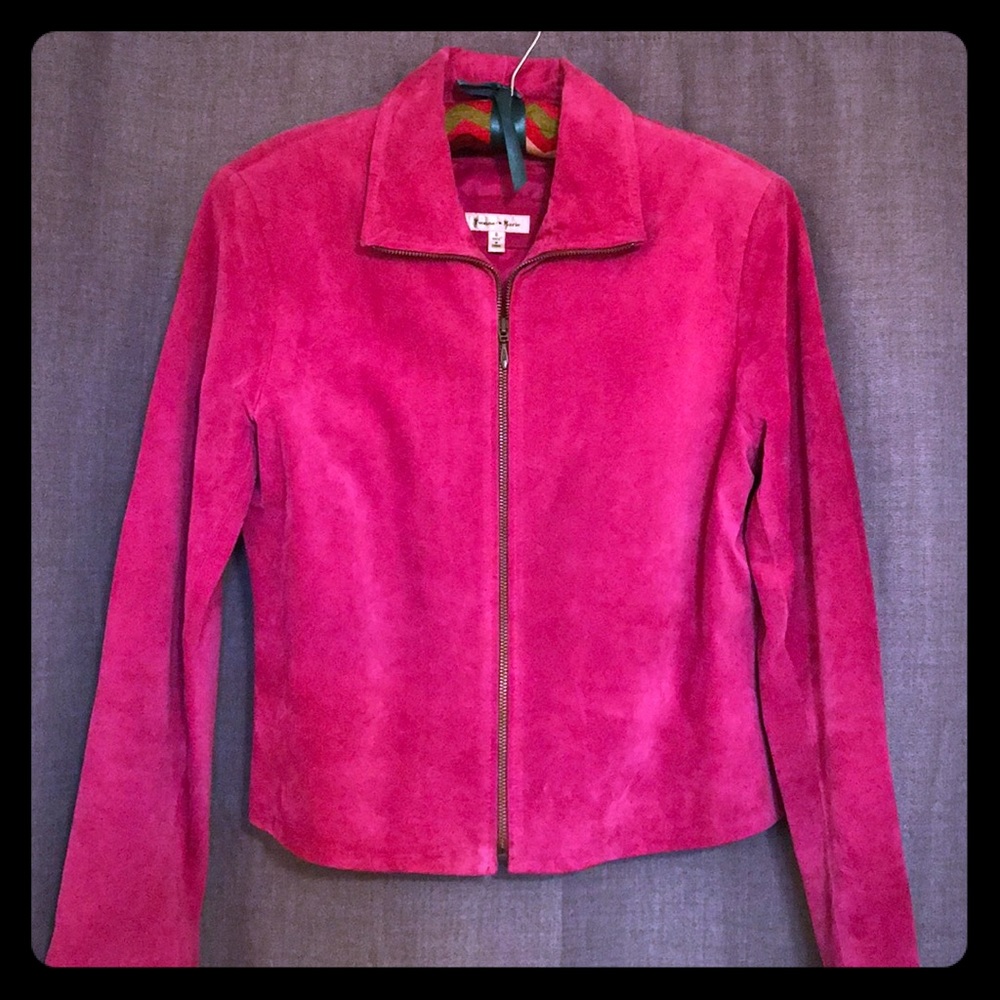 Hot pink suede jacket